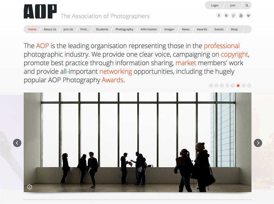 AOP Homepage, January 2015